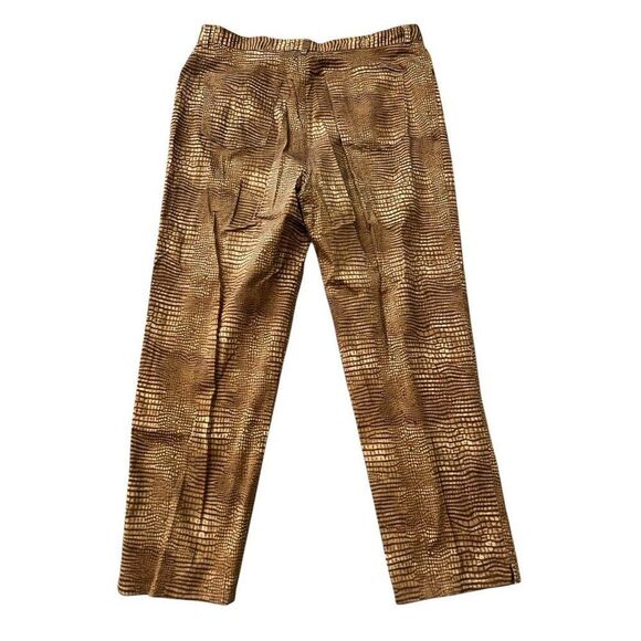 Lauren Ralph Lauren Womens Size 14 Brown Animal Print Chino Pants - Picture 2 of 3